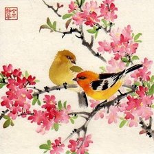 Схема вышивки «Серия " Птицы на ветке "»
