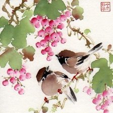 Схема вышивки «Серия " Птицы на ветке "»