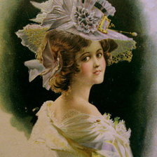 Схема вышивки «Девушка в шляпке»