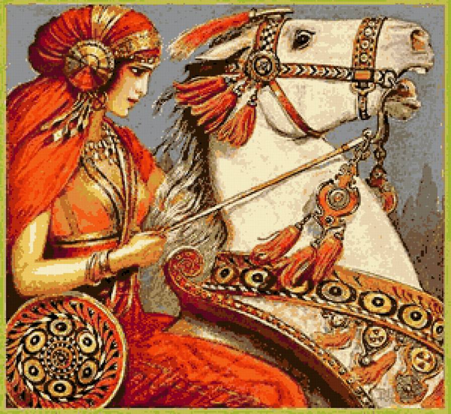 Девушка и конь - воин, наездница, конь, девушка - предпросмотр