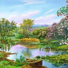 Схема вышивки «пейзаж»