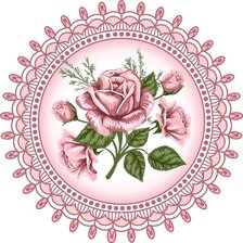 Схема вышивки «Салфетка роза»