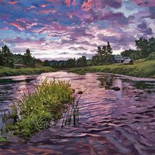 Схема вышивки «Розовый закат.»