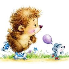 Схема вышивки «Ежик на роликах»