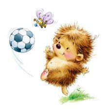 Схема вышивки «Ежик с мячом»