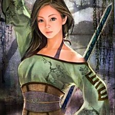 Схема вышивки «Девушка с катаной»