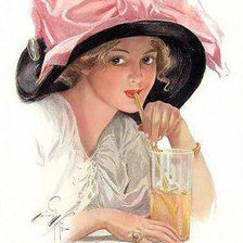 Схема вышивки «Девшка с коктейлем»