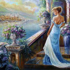 Схема вышивки «Девушка у моря»