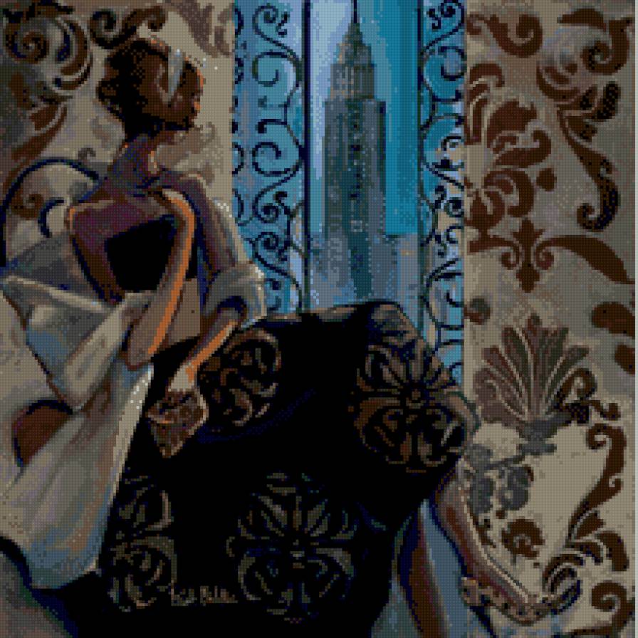 Девушка у окна - девушка, вечер - предпросмотр