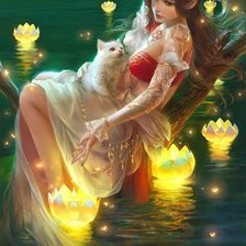 Схема вышивки «Девушка фентнзи»