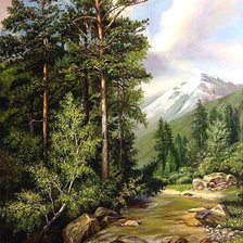 Схема вышивки «пейзаж»