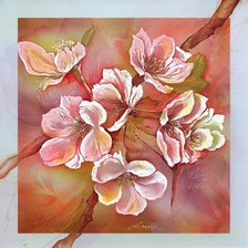 Схема вышивки «ветка яблони»