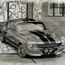 Схема вышивки «Автомобиль "Мустанг"»