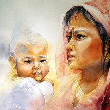 Схема вышивки «восточная женщинам с ребёнком»