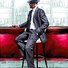 Схема вышивки «мужчина в баре часть 2 (диптих)»