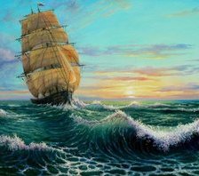 Схема вышивки «парусник»