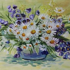 Схема вышивки «ромашки и колокольчики»