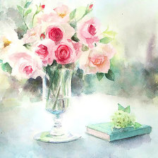 Схема вышивки «нежные акварельные розы»