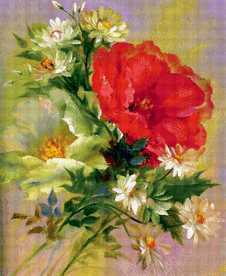 цветы - цветы, панно, акварель, картина, живопись - предпросмотр