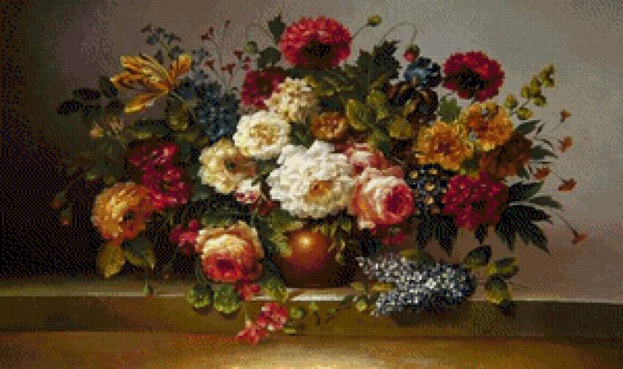 Шикарный букет - цветы в вазе - предпросмотр