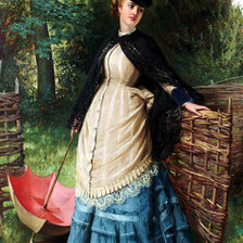 Схема вышивки «Девушка с зонтом»