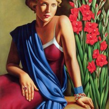 Схема вышивки «Девушка ретро»