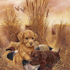 Схема вышивки «Серия "Домашние любимцы" Маленькие охотники"»