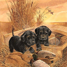 Схема вышивки «Серия "Домашние любимцы" Маленькие охотники"»