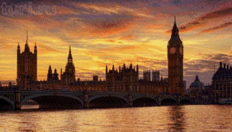 Закат в Лондоне - лондон - предпросмотр