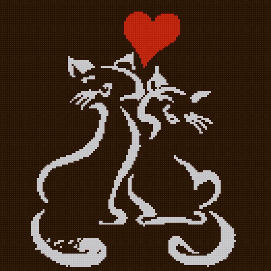 пара - сердце, пара, кошки, любовь - предпросмотр