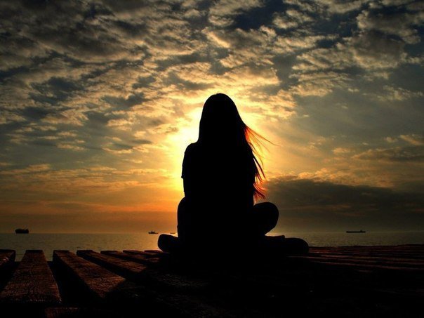 ожидание - надежда, ожидание, море, она, расвет, пирс, силуэт - оригинал