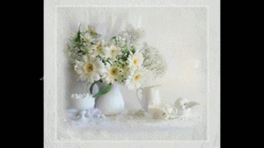 белые герберы - предпросмотр