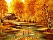 Схема вышивки «осень в лесу»