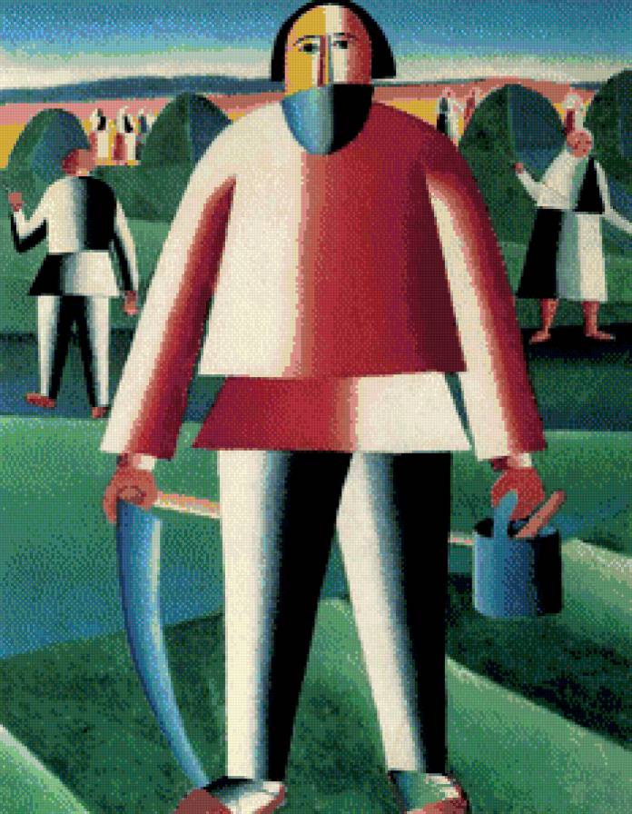 Северинович на сенокосе - картины, авангард - предпросмотр