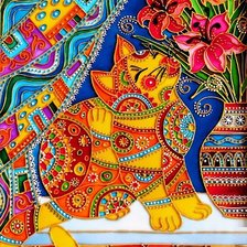 Схема вышивки «Кот»