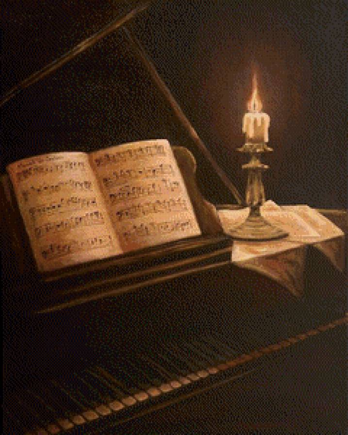 Полночная симфония - пианино, музыка, монохром, рояль, ноты - предпросмотр