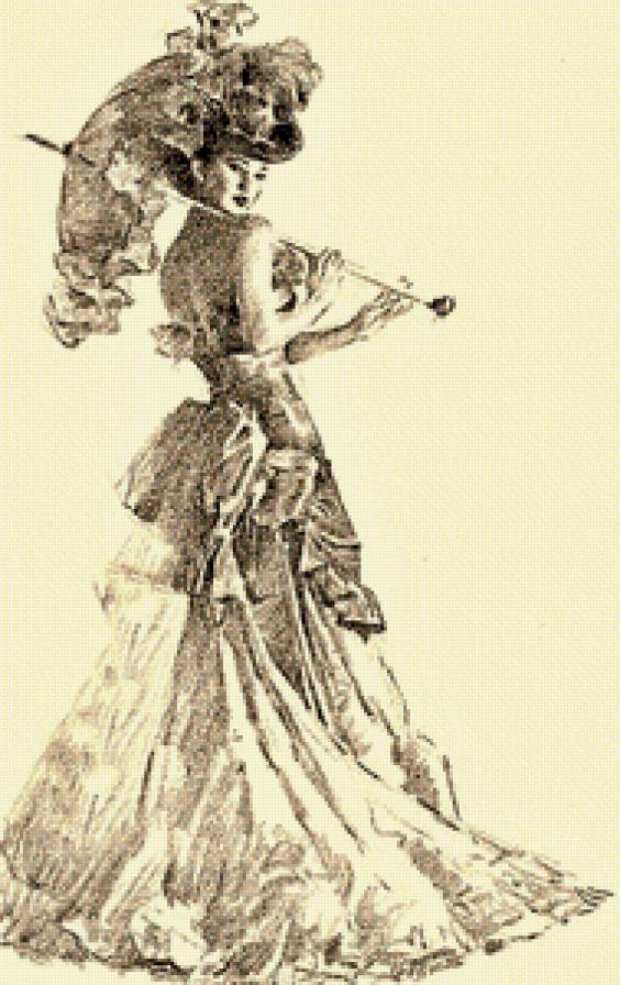 женский образ - дама с зонтиком - предпросмотр