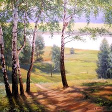 Схема вышивки «белые берёзы»