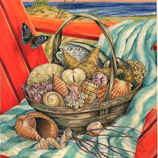 Схема вышивки «Серия "Пейзажи" Ракушки"»