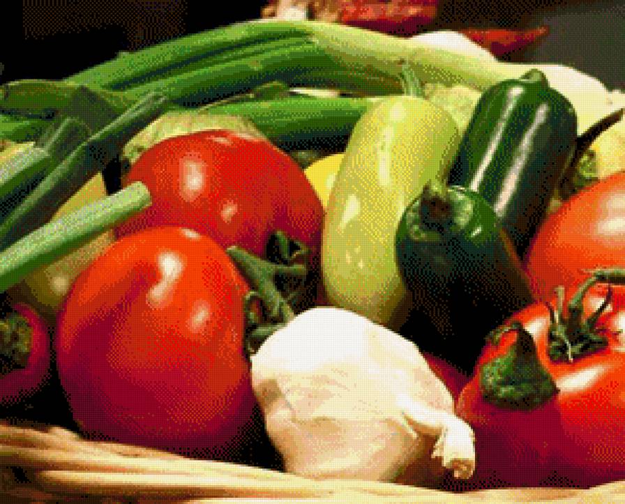 овощи - помидор, перчик, чеснок - предпросмотр