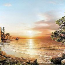 Схема вышивки «закат на море»