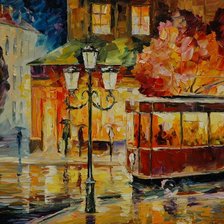 Схема вышивки «Осенний трамвай»