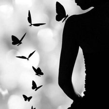 Схема вышивки «Девушка с бабочками»