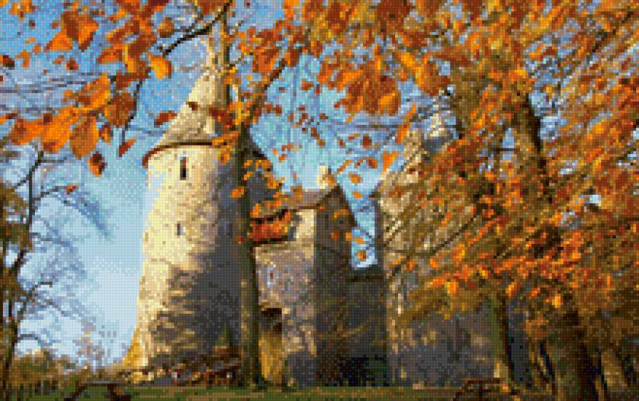 Замок - замок, великобритания, осень, пейзаж - предпросмотр