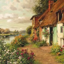 Схема вышивки «Пейзаж у реки»