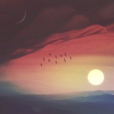 Схема вышивки «закат»