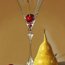 Схема вышивки «Натюрморт. Вино и вишни»