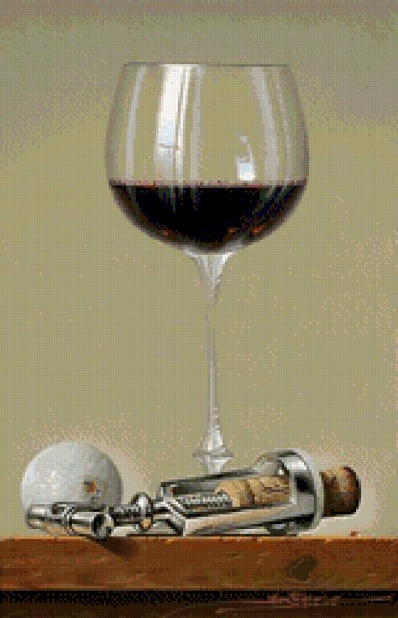 Натюрморт. Красное вино - натюрморты. бокалы - предпросмотр