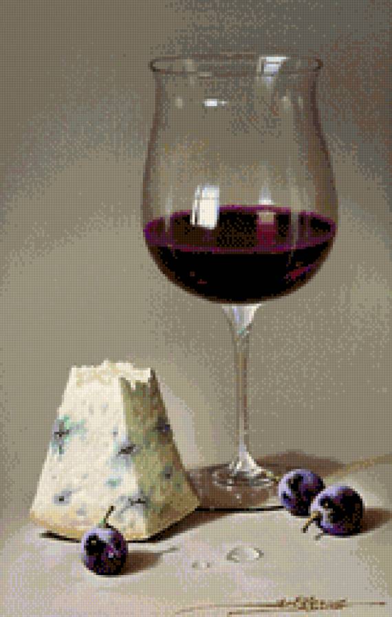 Натюрморт. Чарка красного вина - натюрморты. бокалы - предпросмотр