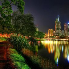 Схема вышивки «ночной город»